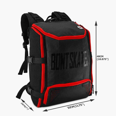 black-red inline skate backpack