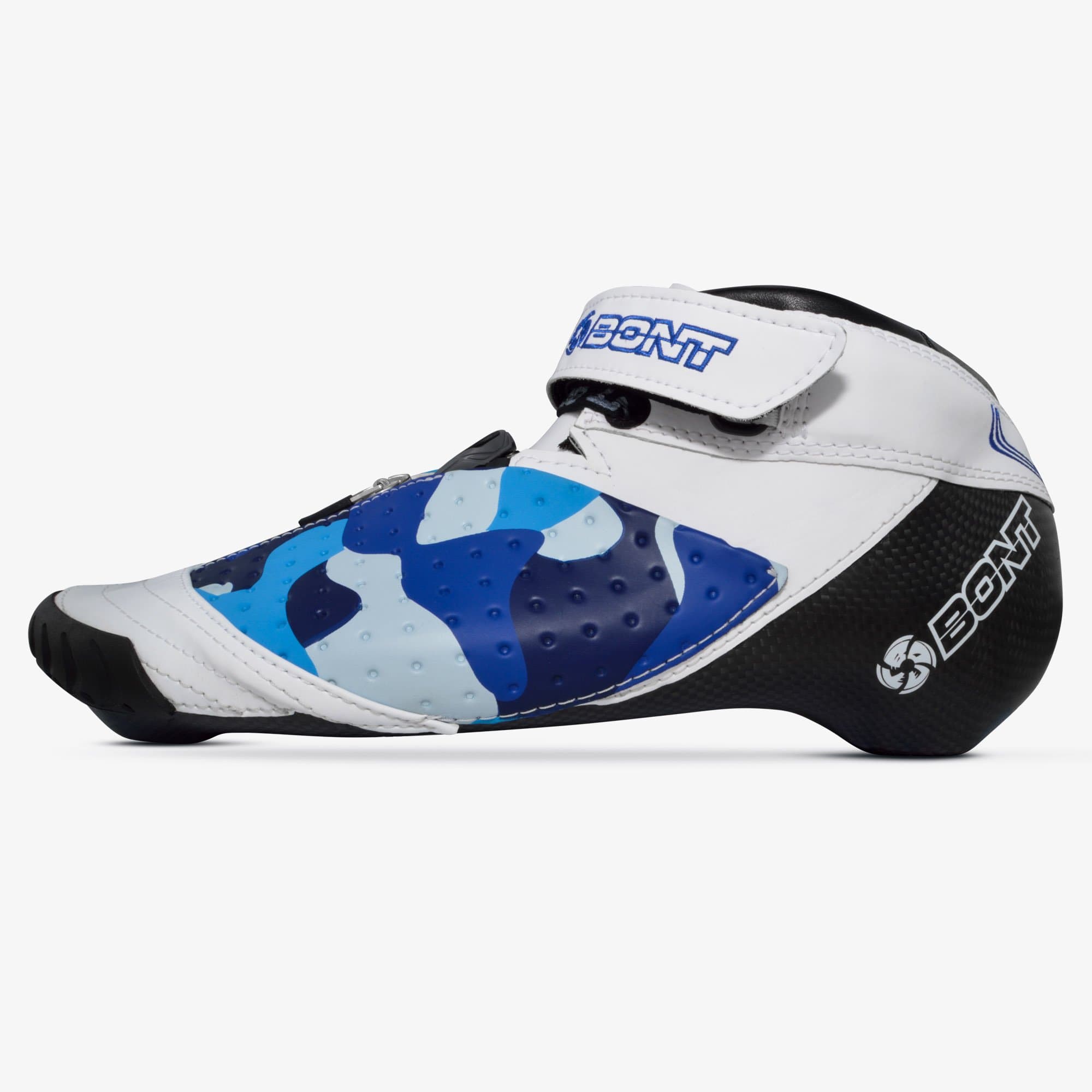 blue-camo bont inline speed skates
