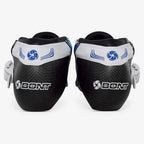 blue-camo roller blade boots