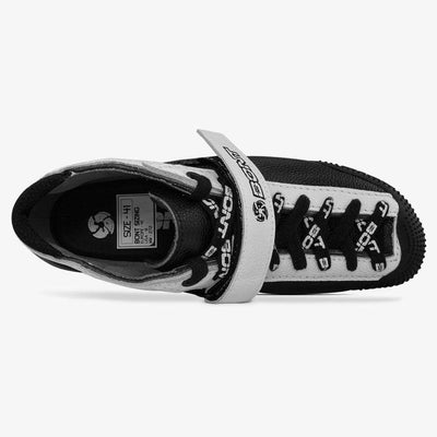 leather-black-white roller derby skate