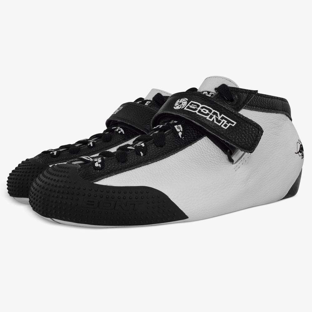 leather-white-black roller derby skate