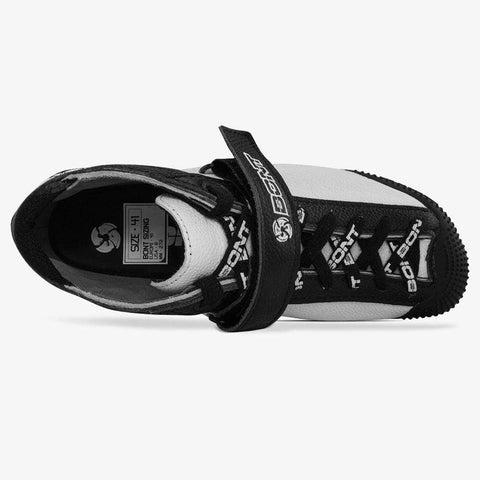 leather-white-black roller derby skate