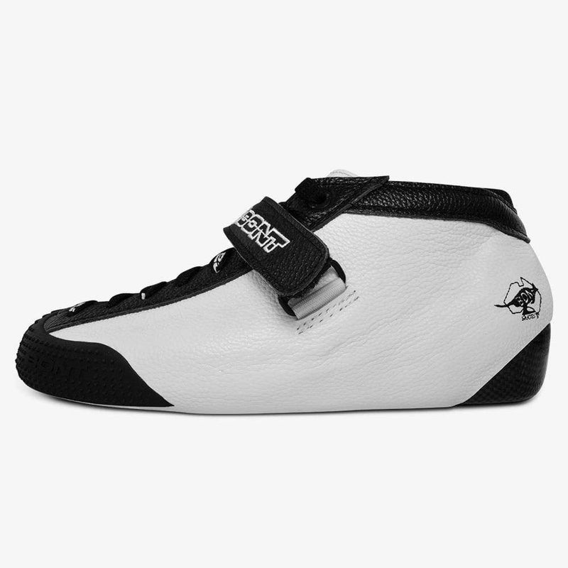 leather-white-black roller derby skate