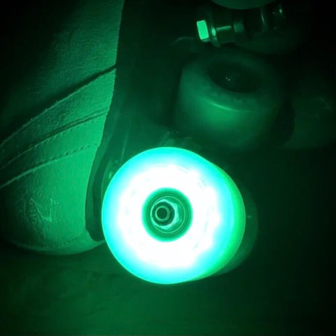 misty-teal Bont roller skate wheel led glow luminous quad glitter light up
